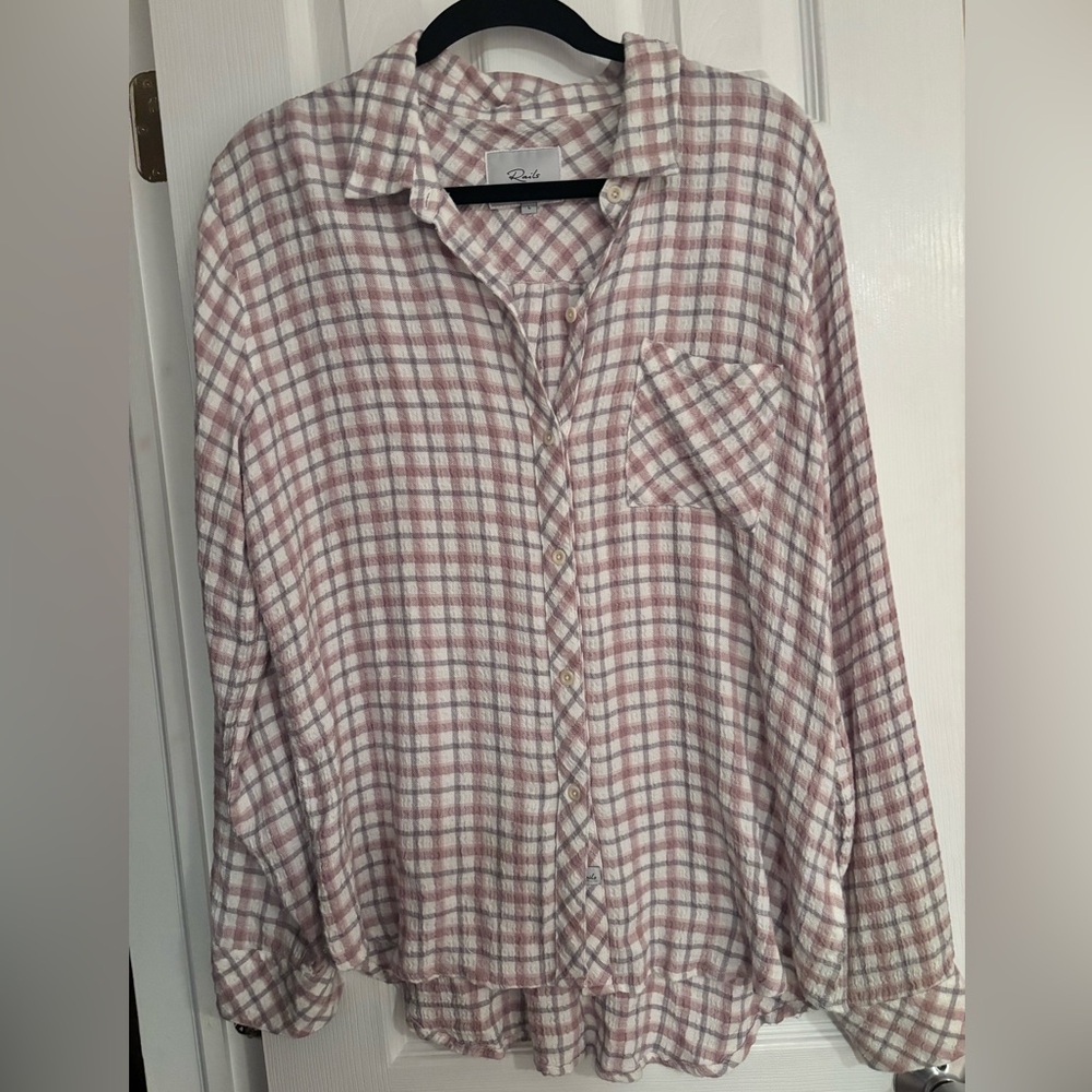 Rails Women’s Plaid Button Down Shirt flannel cottagecore soft grunge Size large